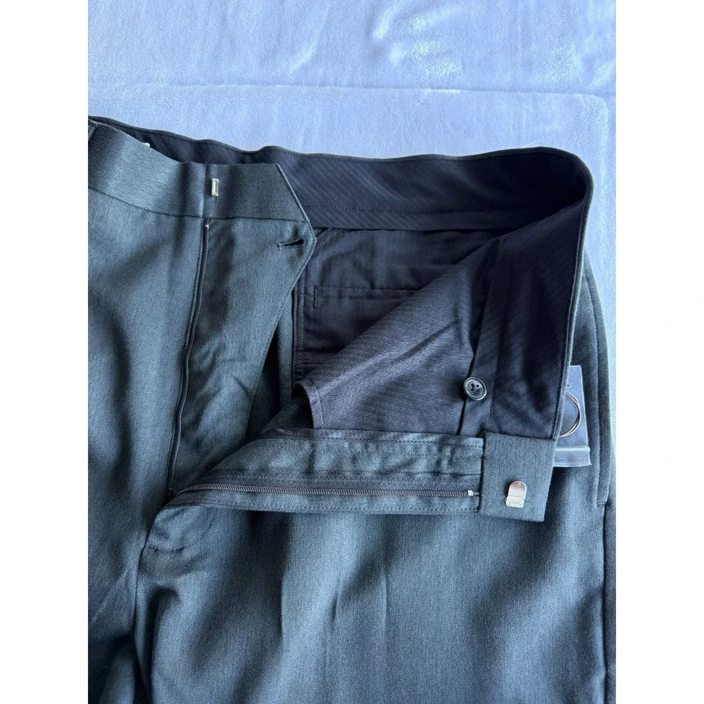 Cutter & Buck Gabardine Dress Pants Mens 36x30 Grey Flat‎ Front Formal Classic